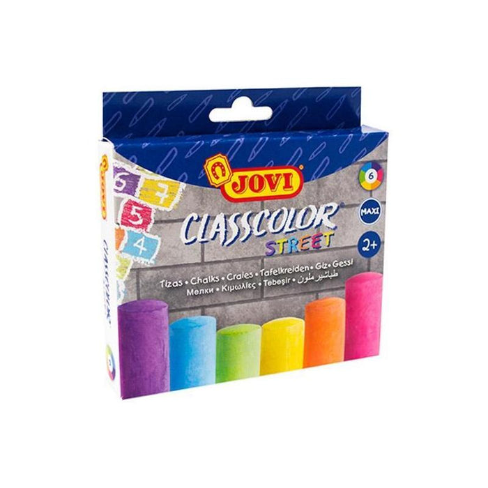 Pack De 12 Unidades Jovi Tizas Classcolor Street Maxi Colores Surtidos +2 Años Caja 6 Ud