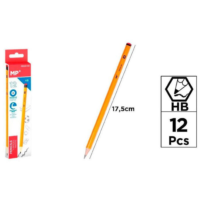 Pack De 12 Unidades - Lápiz De Grafito Hexagonal, 12 Uds, Blister