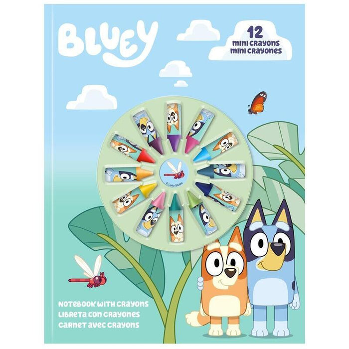 Pack De 12 Unidades - Libreta + 12 Mini Crayones Bluey