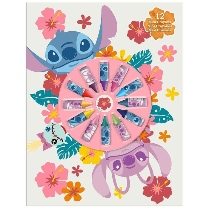 Pack De 12 Unidades - Libreta + 12 Mini Crayones Stitch Disney