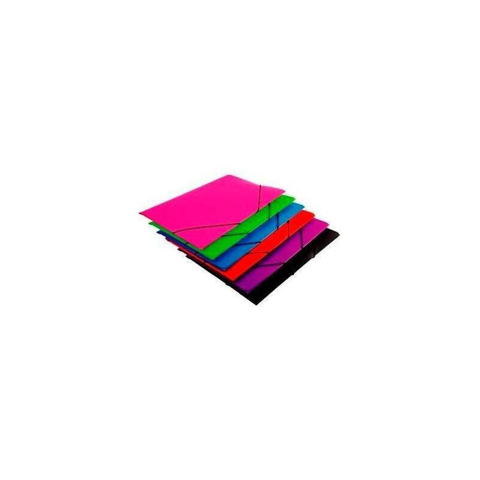 Pack De 12 Unidades Mariola Carpeta Con Gomas Solapa Folio Polipropileno 450 Micras Azul
