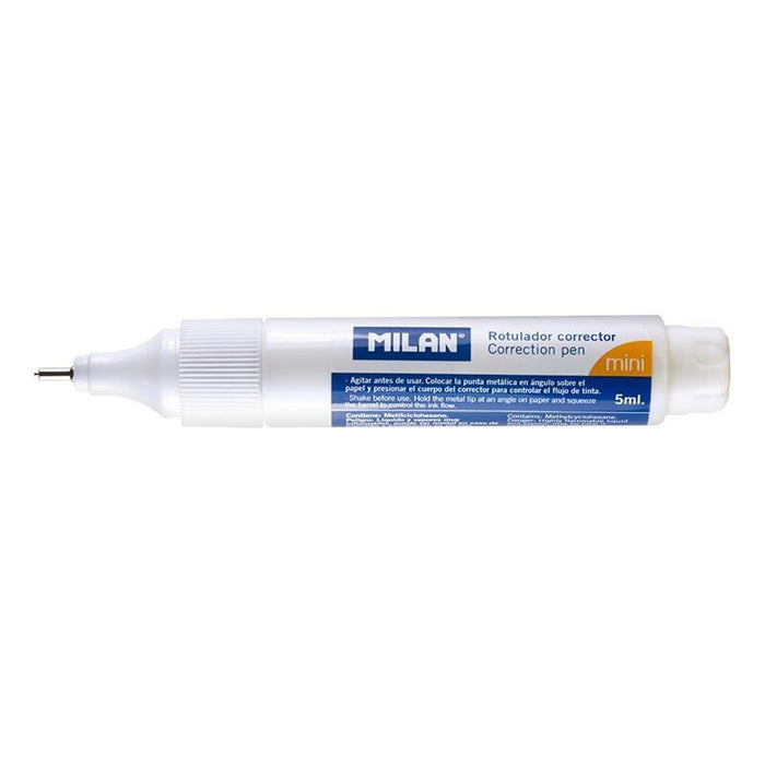 Pack De 12 Unidades Milan Boligrafo Corrector Mini - Punta Metalica - Capacidad 5ml