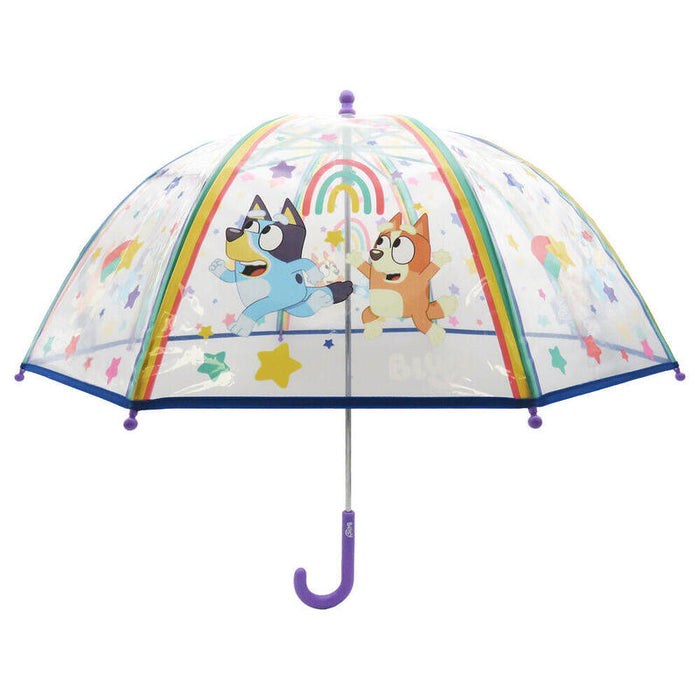 Pack De 12 Unidades - Paraguas Manual Burbuja Transparente Bluey 48cm