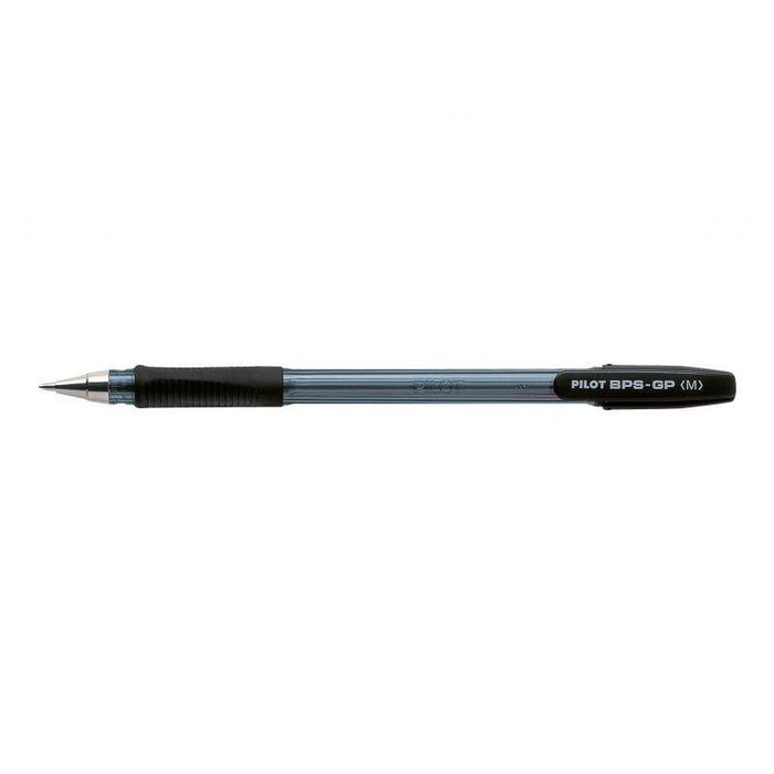 Pack De 12 Unidades Pilot Boligrafo De Bola Bps-Gp - Recargable - Punta Mediana De 1mm - Trazo De 0.25mm - Color Negro