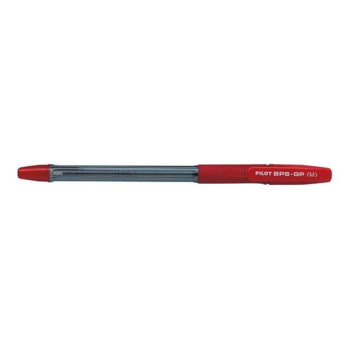 Pack De 12 Unidades Pilot Bps-Gp Boligrafo De Bola - Punta Mediana De 1mm - Trazo De 0.4mm - Recargable - Rojo