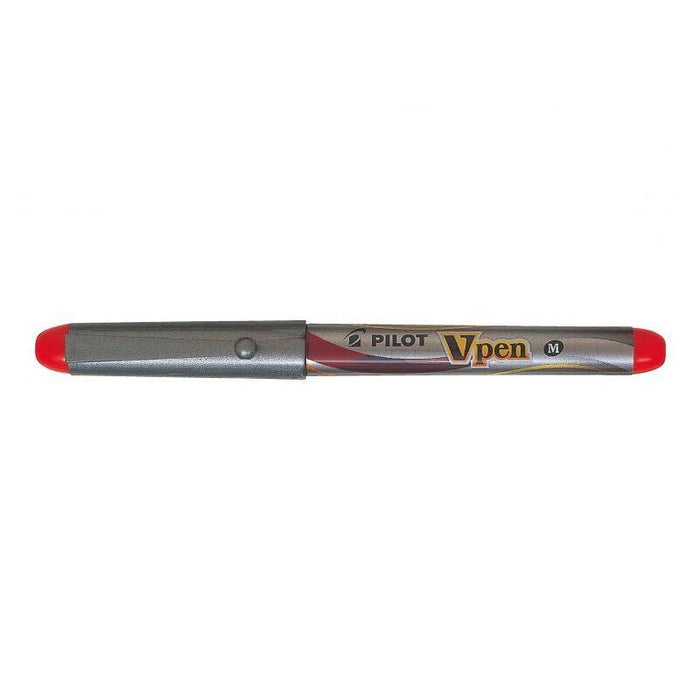 Pack De 12 Unidades Pilot Pluma Estilografica V-Pen Silver - Desechable - Tinta Liquida - Punta De Acero - Trazo De