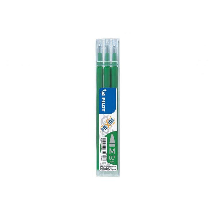 Pack De 12 Unidades Pilot Recambio De Gel Borrable Para Frixion Ball / Frixion Clicker - Pack De 3 Unidades - Punta De Bola Redonda 0.7mm - Trazo 0.4mm - Color Verde