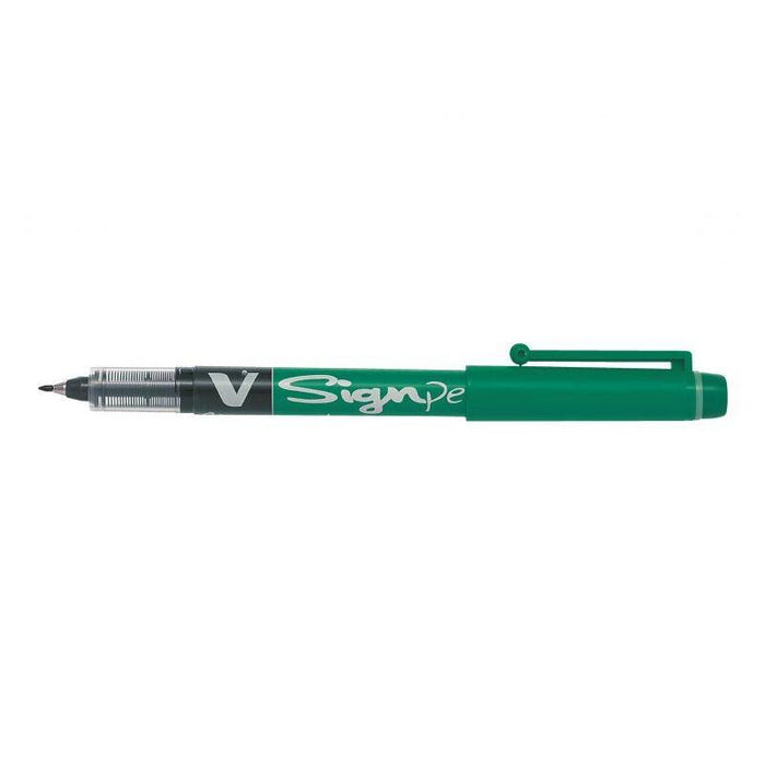 Pack De 12 Unidades Pilot Rotulador De Punta Fina V-Sign Pen - Punta Fina De 2mm - Trazo De 0.6mm - Color Verde