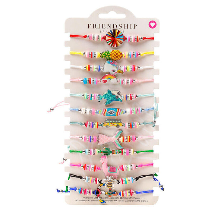 Pack De 12 Unidades - Pulsera Boho Playa Personajes Surtido