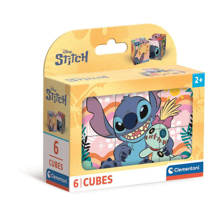 Pack De 12 Unidades - Puzzle Cubo Stitch Disney 6pzs