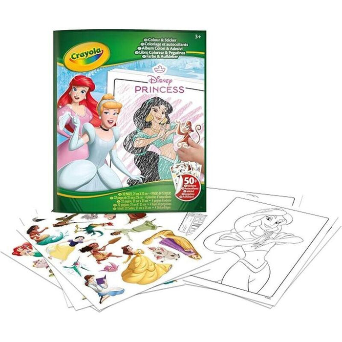 Pack De 12 Unidades - Set Libro Para Colorear + Stickers Princesas Disney Crayola