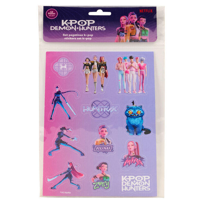 Pack De 12 Unidades - Set Pegatinas Stationery Kpop Demon Hunters Surtido