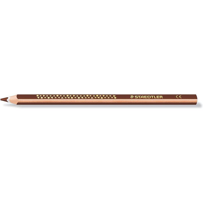 Pack De 12 Unidades Staedtler Jumbo Noris 128 Lapiz Triangular De Color - Mina De 4mm - Resistencia A La Rotura - Diseño Ergonomico - Color Marrón
