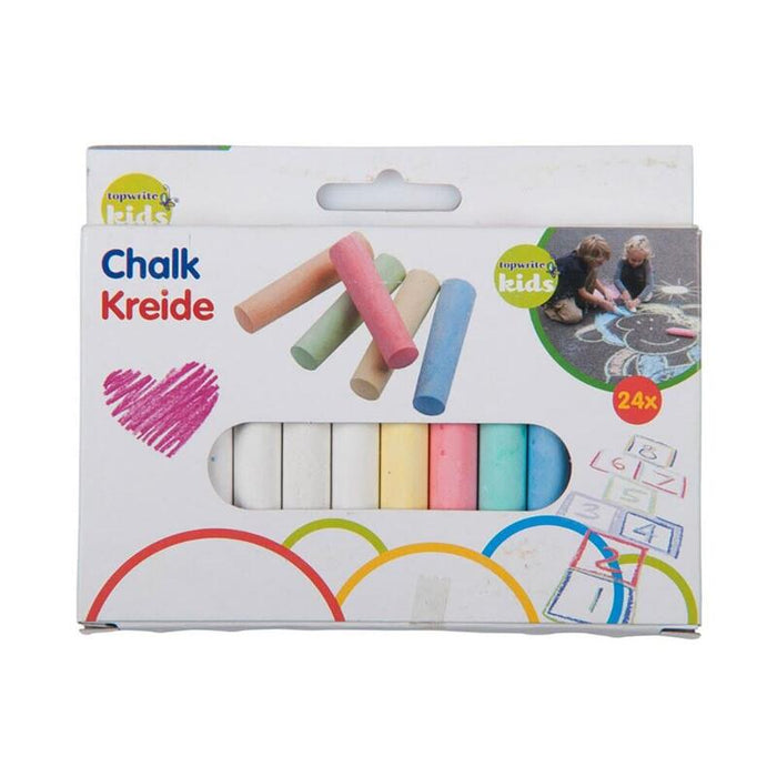 Pack De 12 Unidades - Tizas De Colores Y Blancas, 24 Uds