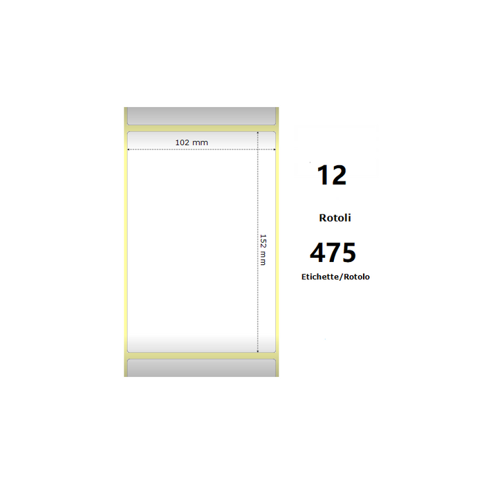 Pack De 12 Unidades White 102x152mm 475 Et/Rotolo Z-1000d 4x6x1 Core 12 Rolls