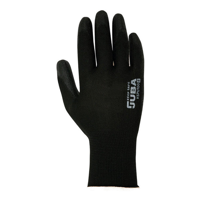 Pack De 120 Unidades - Guante Poliéster Con Palma Poliuretano, Keep Safe®, Negro, T-06