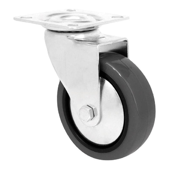 Pack De 13 Unidades - Rueda Mobiliario Emily, Sin Freno, Goma Gris, Placa 46 X 46 Mm, Ø50 Mm
