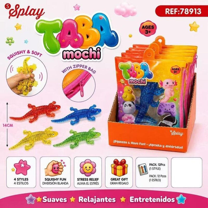 Pack De 16 Unidades - Juguete Antiestres Taba Mochi Lagartija 14cm Surtido