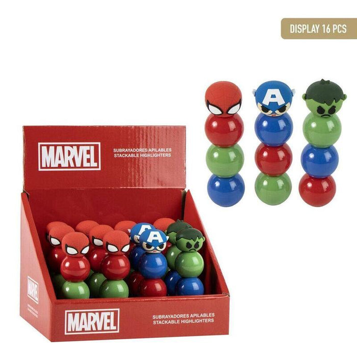 Pack De 16 Unidades - Subrayador Apilable Vengadores Avengers Marvel Surtido