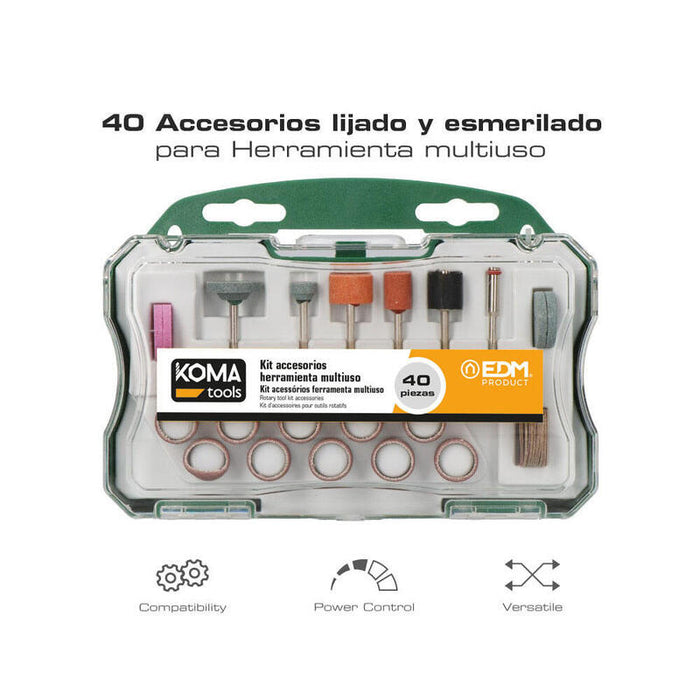 Pack De 2 Unidades - Accesorios Para Mini Herramienta Multiusos Rotativa Ref: 08709, Set 40 Piezas
