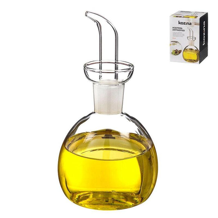 Pack De 2 Unidades - Aceitera De Cristal Antigoteo Abombada, 500 Ml