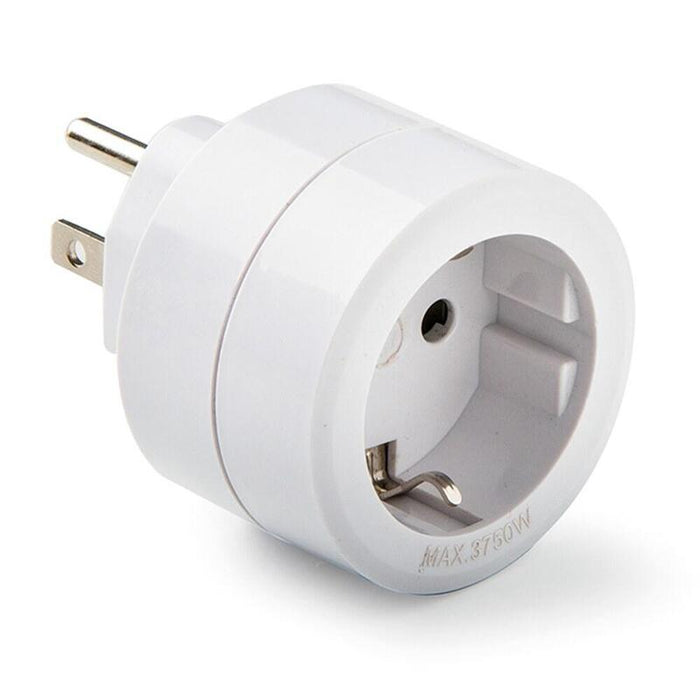 Pack De 2 Unidades - Adaptador Americano - Europeo, 15a 250 V, Blanco