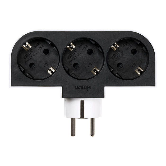 Pack De 2 Unidades - Adaptador Giratorio Schuko 3 Tomas 16a 250 V~