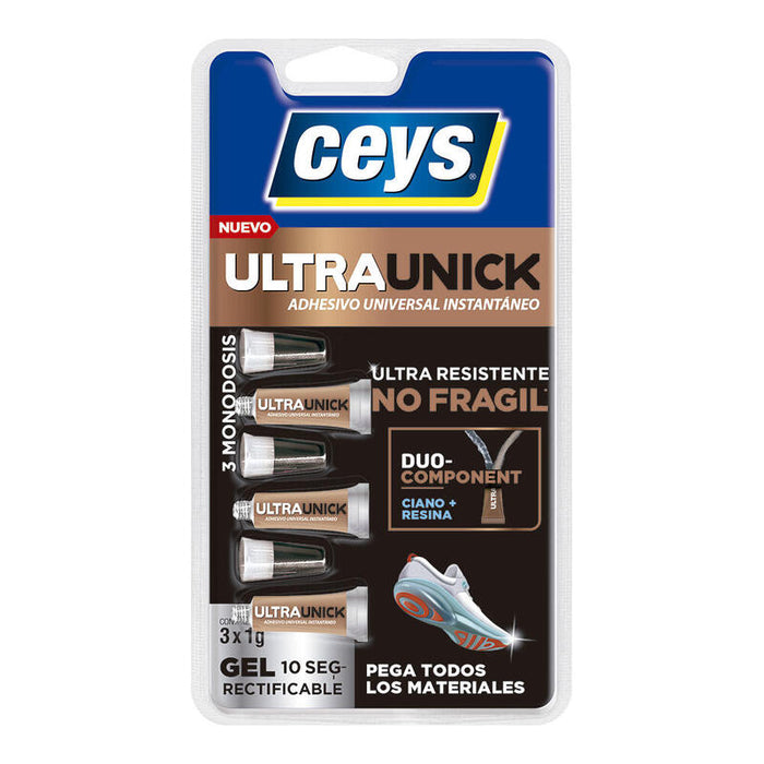 Pack De 2 Unidades - Adhesivo Ultraunick Poder Extremo Gel 3 Monodosis 1 G