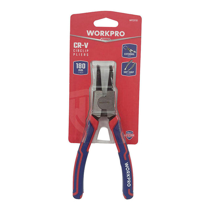 Pack De 2 Unidades - Alicate Curvado Arandelas Retencion Exterior 180mm Workpro