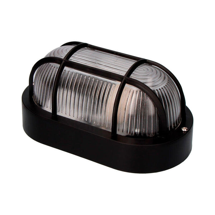 Pack De 2 Unidades - Aplique Oval Modelo Tarragona Ip54 1 X E27 40 W 11,4 X 20,2 X 10 Cm, Negro