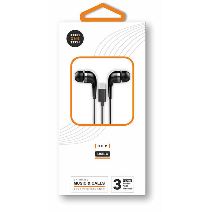 Pack De 2 Unidades Auriculares Hop Con Conector Usb-C Negros