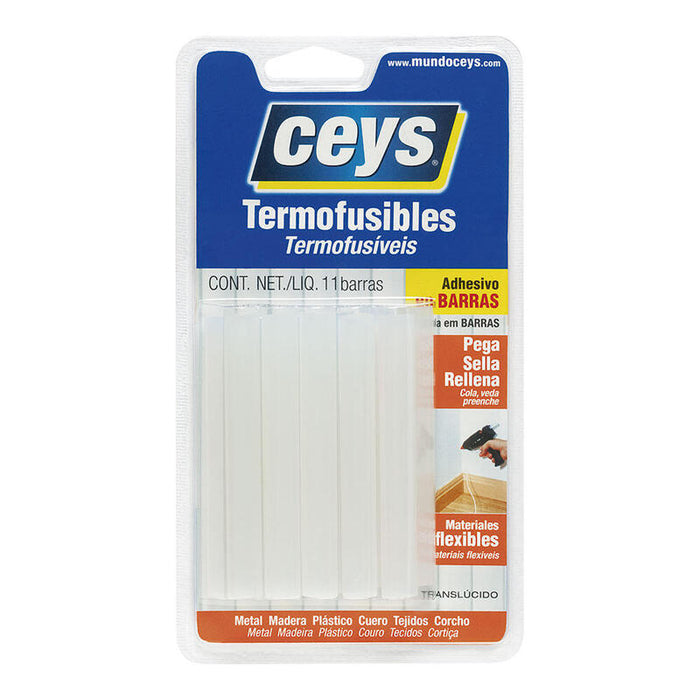 Pack De 2 Unidades - Barra De Cola Termofusible Translúcido Ø11 X 90 Mm, 11 Uds