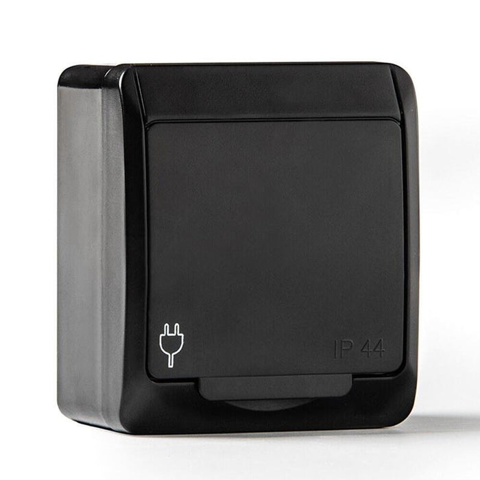 Pack De 2 Unidades - Base T/Tl Estanca, Ip44 16 A 250 V, Negro