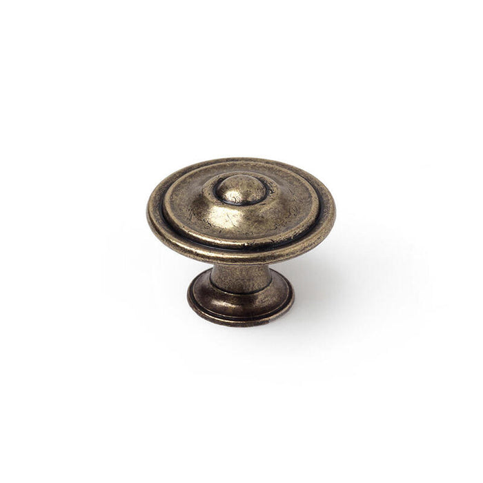 Pack De 2 Unidades - Blister Con 4 Pomos Redondos Para Mueble Fabricado En Zamak Acabado Cuero Viejo Mod. 3110 Ø35mm Rei