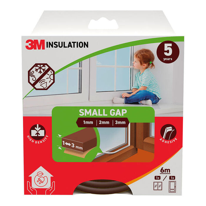 Pack De 2 Unidades - Burlete De Aislamiento Clásico Para Huecos Pequeños De 1 - 3 Mm, Marrón, 6 M