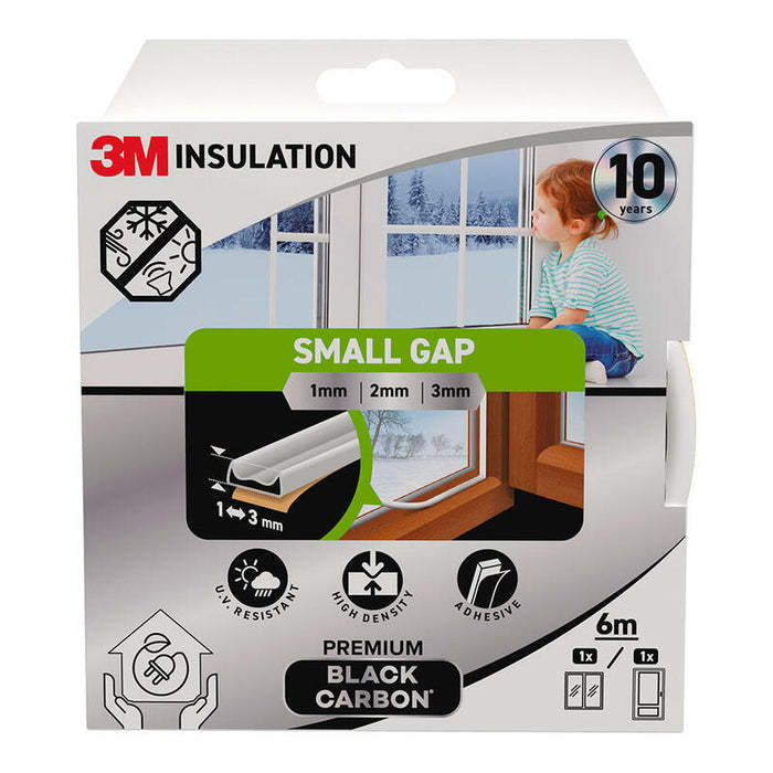 Pack De 2 Unidades - Burlete De Aislamiento Premium Para Huecos Pequeños De 1-3 Mm, Blanco, 6 M