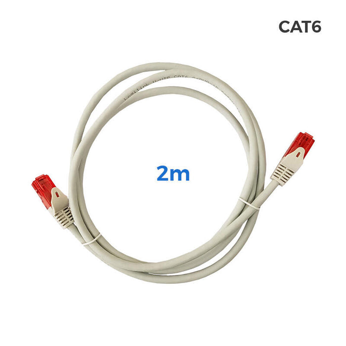Pack De 2 Unidades - Cable Utp Cat.6 Latiguillo Rj45 Cobre Lszh Gris 2m