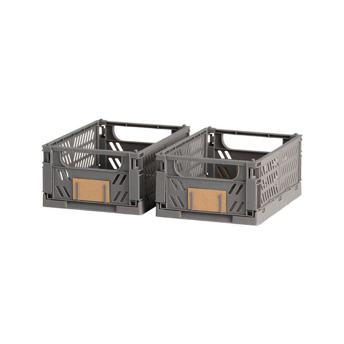 Pack De 2 Unidades - Caja Almacenaje Plegable Gris 17 X 12.5 X 7 Cm Set 2 Piezas