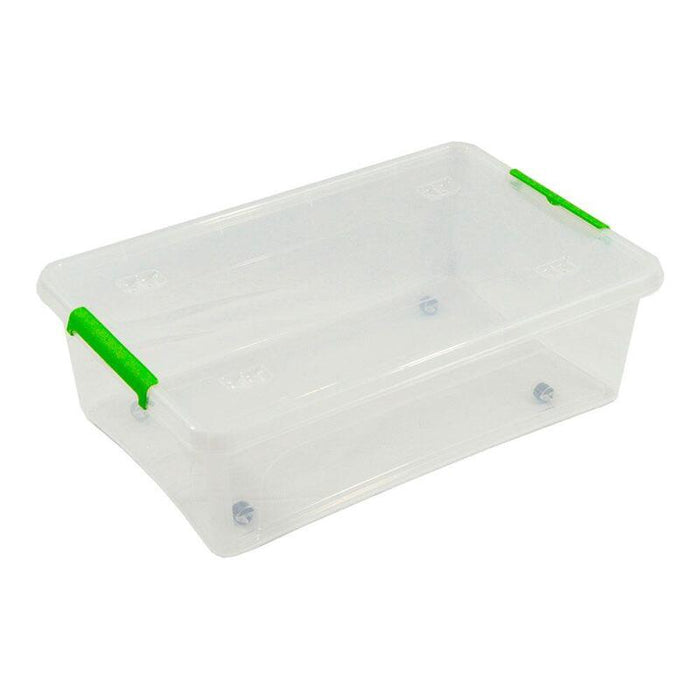 Pack De 2 Unidades - Caja Transparente Multiusos Con Ruedas 29 L; 58,5 X 39 X 17 Cm