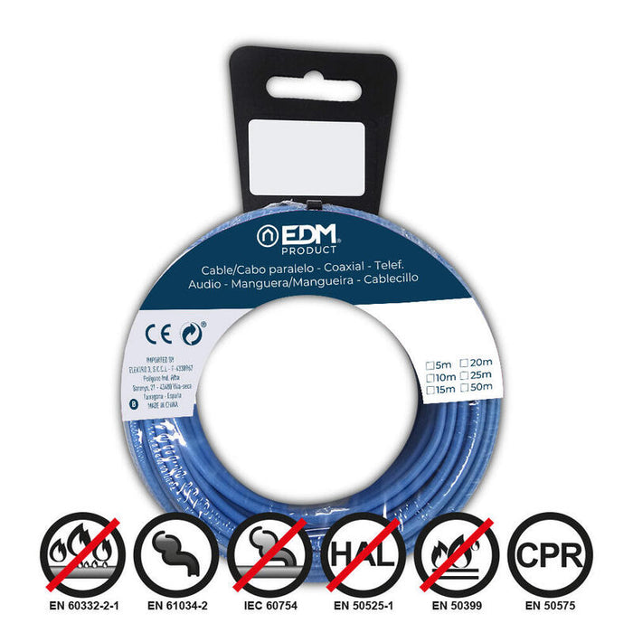 Pack De 2 Unidades - Carrete Cablecillo H07z1-K 2,50 Mm² Azul, 5 M