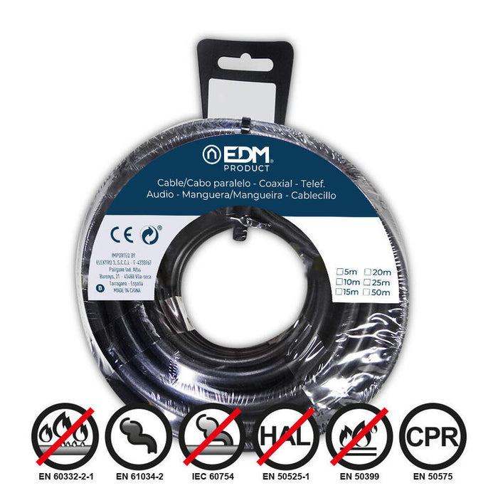 Pack De 2 Unidades - Carrete Cablecillo H07z1-K 2,50 Mm² Negro, 5 M