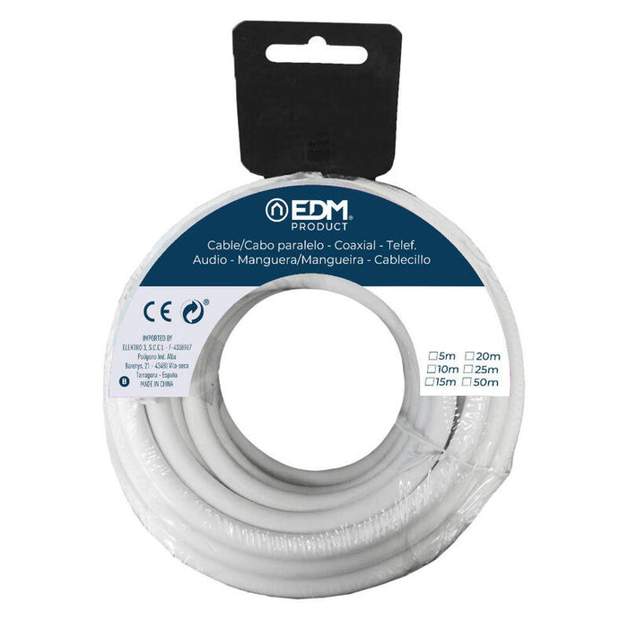 Pack De 2 Unidades - Carrete Manguera Plana H05vvh2-F 2 X 1,00 Mm² Blanca, 5 M