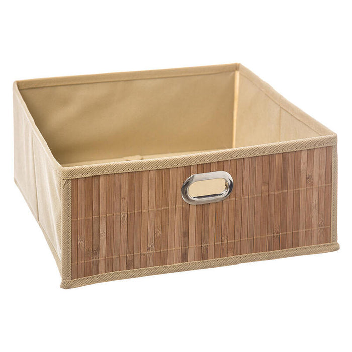 Pack De 2 Unidades - Cesta Para Mueble De Almacenaje Bambú Natural 31 X 31 X 13,5 Cm