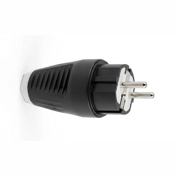 Pack De 2 Unidades - Clavija Goma Schuko 2p+T 16a 250v~, Salida Recta, Ip54, Negra, Retractilada