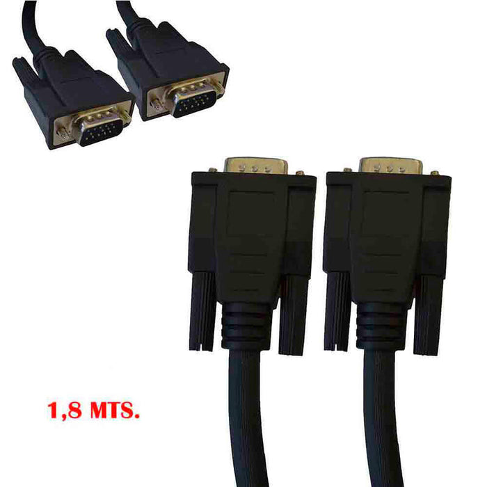 Pack De 2 Unidades - Conexion Super Vga Macho Macho 1,80m