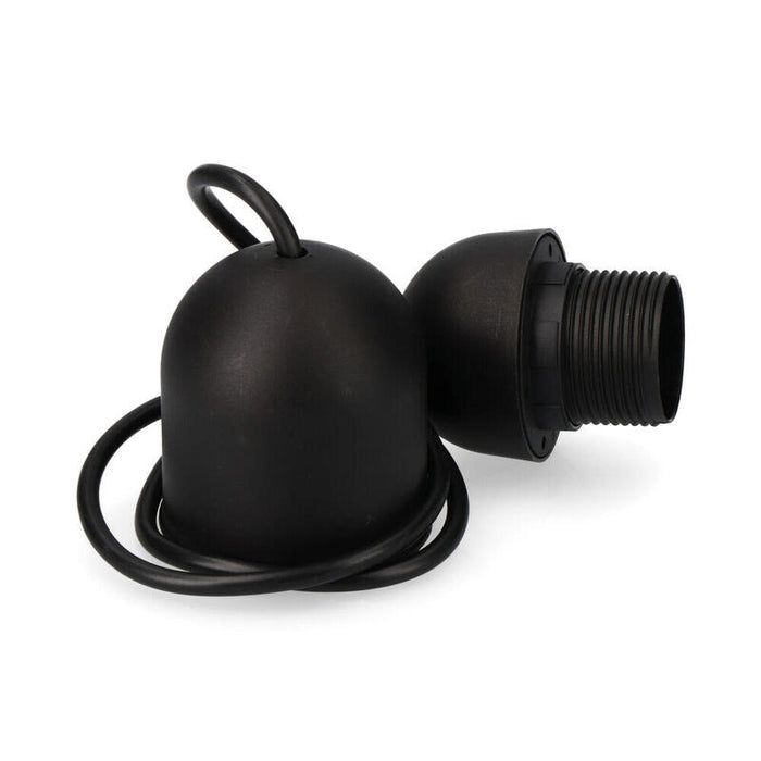 Pack De 2 Unidades - Conjunto Colgante Negro E27 Longitud 80cm (Envasado)