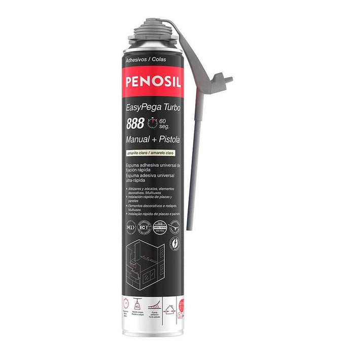 Pack De 2 Unidades - Espuma Poliuretano Adhesiva Easypega Turbo 888, Amarillo Claro, 750 Ml
