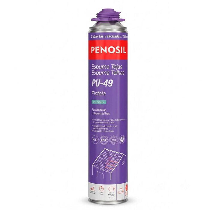 Pack De 2 Unidades - Espuma Poliuretano Para Pegado De Tejas, Pu-49 Pistola, Gris, 750 Ml