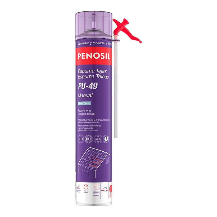 Pack De 2 Unidades - Espuma Poliuretano Para Pegado De Tejas Pu-49m Manual Gris, 750 Ml