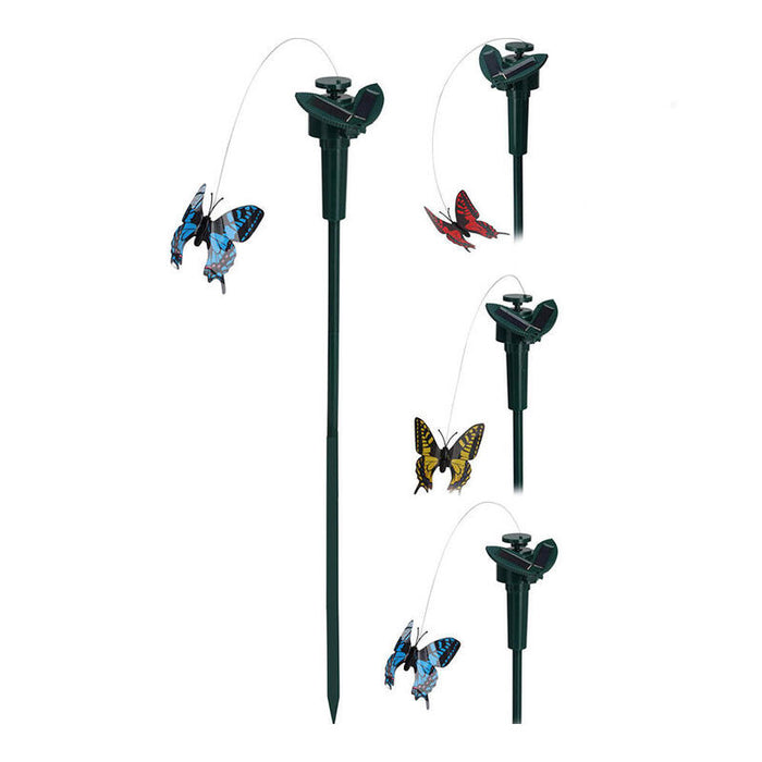 Pack De 2 Unidades - Estaca Solar Mariposa Con Movimiento, Colores Surtidos